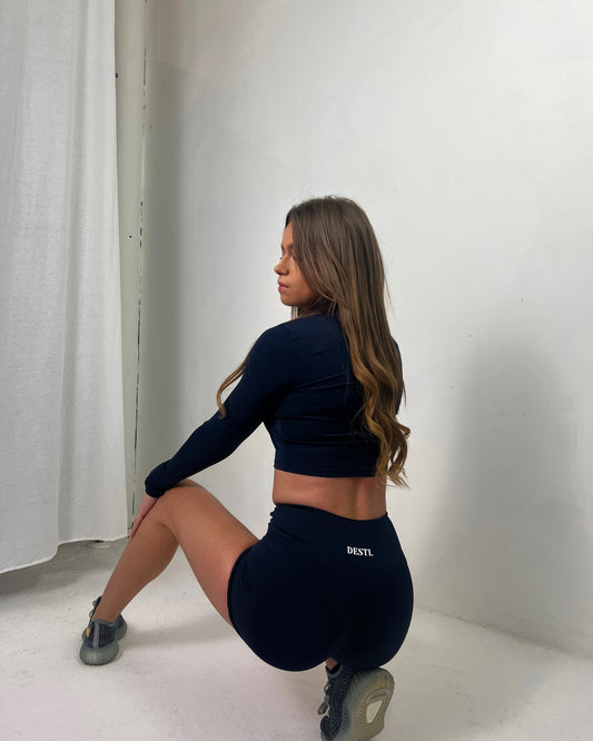 Azure -  Navy everyday sculpted booty contour shorts