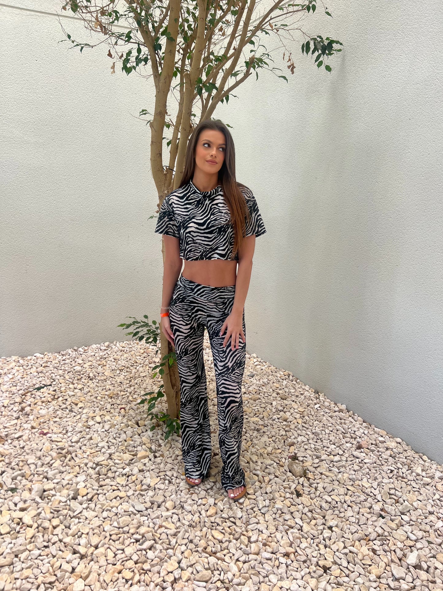 Mykonos - Cropped tee and pants Co-ord